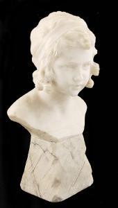 POCHINI Vittorio 1800-1900,Popiersie dziewczynki o lekko pyzatej buzi i szpic,Rempex PL 2016-11-16