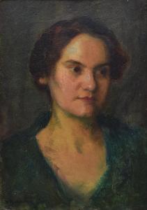 POCHWALSKI Kazimierz 1855-1940,Portret kobiety w zielonej bluzce,Rempex PL 2023-09-06