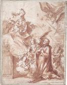 POCK Tobias 1609-1683,Die Madonna erscheint einem Heiligen am Altar,1673,Galerie Bassenge 2017-05-26