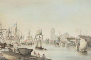 POCOCK Nicholas 1740-1821,St. Mary Redcliffe and the Harbour from the Prince,Dreweatts GB 2015-04-15