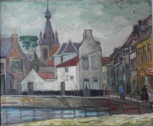 PODEVIN Jean 1925-2011,Bassin à Honfleur ?,Ruellan FR 2017-07-26