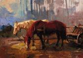 PODOBEDOV Roman Leonidovich 1920-2000,Horses feeding,1963,Christie's GB 2000-09-28