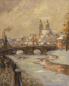 POESCHMANN Rudolf 1878-1954,Plauen in Wintersonne,Wendl DE 2023-10-25