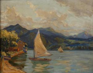 POESCHMANN Rudolf 1878-1954,Sommer am See,1930,Mehlis DE 2020-11-17