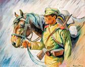 POGANY ISTVAN Csebi 1908-1979,Cavalryman,Nagyhazi galeria HU 2020-09-15