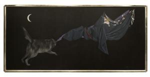 POGOFSKY Elisse Harris,''Tug of War'', nocturnal with wolf,John Moran Auctioneers 2016-04-16