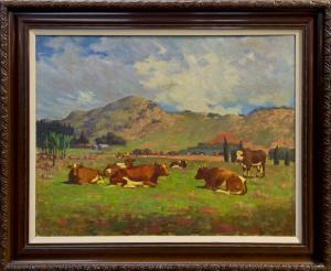 POHL Jack 1878-1944,Cattle at rest on the Veldt,1918,Reeman Dansie GB 2017-02-14