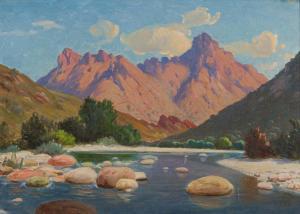 POHL Jack 1878-1944,River and Mountain Landscape,1926,Strauss Co. ZA 2023-05-15