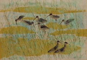 POHL Louis 1915-1999,Marsh Birds,Rachel Davis US 2018-08-11
