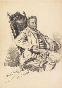 POHLE Hermann Emil 1863-1914,Porträt des Malers Joseph Willroider,1888,Ketterer DE 2017-05-24