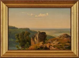 POHLE Hermann 1831-1901,Weite Landschaft im Vordergrund ein Schlößchen,1854,Dobritz DE 2023-11-18