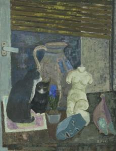 POHLENZ MOSTAR Elizabeth 1904-1986,Stilleben mit zwei Katzen,Satow DE 2007-04-21