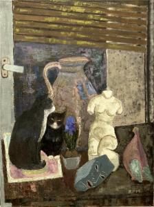 POHLENZ MOSTAR Elizabeth 1904-1986,Stillleben mit zwei Katzen,Reiner Dannenberg DE 2010-06-04