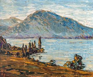 POIGNANT LUCIEN 1905-1941,Le lac d'Annecy à Menthon,Etienne de Baecque FR 2024-01-25