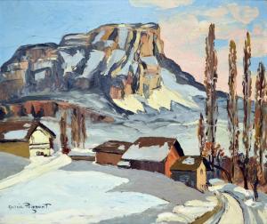 POIGNANT Nancie 1911-2000,Le mont Granier en hiver,,Gautier-Goxe-Belaisch, Enghien Hotel des ventes 2023-11-19