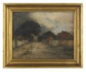POINCY Paul E 1833-1909,Uptown Street,New Orleans Auction US 2016-05-22