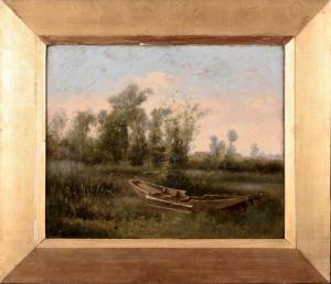 POINTIN Edmond 1836-1903,Paysage à la barque,Osenat FR 2020-03-15