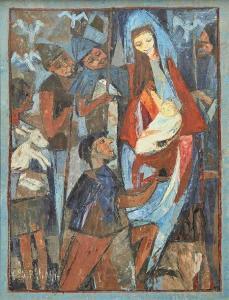 POIRSON ANDRE 1920-2003,L'adoration des bergers,Mercier & Cie FR 2020-02-15
