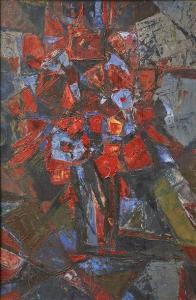 POIRSON ANDRE 1920-2003,Vase au fleurs rouges,Mercier & Cie FR 2020-02-15