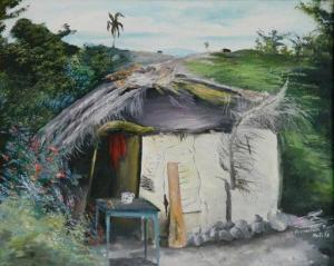 POISSON Louverture 1914-1985,Hut in Landscape,1973,Rachel Davis US 2019-12-07
