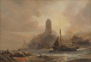 POITEVIN Pierre Alexandre 1782-1859,A French coastal scene at sunset,Sworders GB 2022-09-27