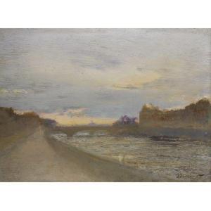POKHITONOV Ivan Pavlovich 1851-1924,EVENING VIEW OF THE SEINE BY THE LOUVRE,Sotheby's GB 2011-06-06