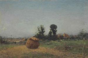 POKHITONOV Ivan Pavlovich 1851-1924,Haystacks in a landscape,1881,Christie's GB 2014-06-02