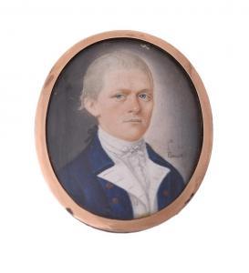 POLACK Solomon 1757-1839,A gentleman, wearing blue coat, white waistcoat, l,Dreweatts GB 2021-12-16