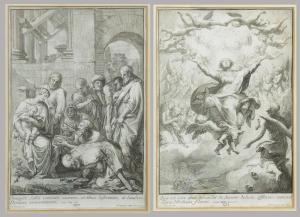 POLANZANI Francesco, Felice 1700-1785,Sceny biblijne - para grafik,Rempex PL 2021-09-08