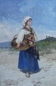 POLIDORI C,A young peasant girl holding a basket,Joseph DuMouchelle US 2008-12-07