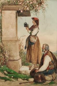 POLIDORI Gian Carlo 1930,Peasant Couple at a Shrine in the Italian Countrys,1892,Skinner 2018-01-12