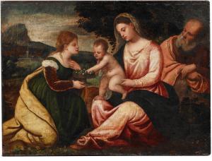 POLIDORO DA LANCIANO 1515-1565,The Holy Family with Saint Dorothea,Palais Dorotheum AT 2021-12-16