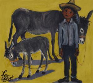 POLITI Leo 1908-1996,Young boy with two burros,John Moran Auctioneers US 2023-04-03