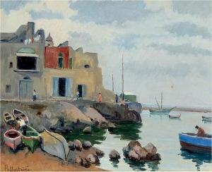 POLLASTRINI Natale 1902-1996,Harbor Scene,Burchard US 2019-12-15