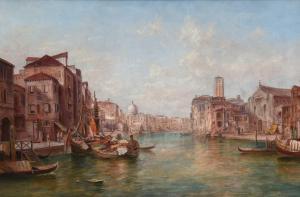 POLLENTINE Alfred 1836-1910,Venetian scene with boats preparing to moor,Tennant's GB 2023-11-11