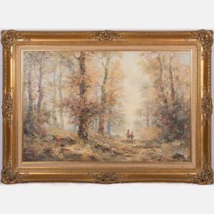 POLLET Jules 1870-1941,Autumn Landscape with Children,Gray's Auctioneers US 2016-06-15