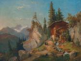 POLLINGER Felix,Landscape in the High Mountains with a Water Mill,Palais Dorotheum 2009-04-24