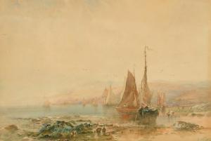 POLLITT Albert,A view of the Welsh coast with boats and figures o,John Nicholson 2022-09-07