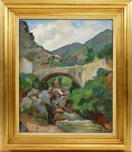 POLVERINI Luigi 1903-1960,Campagna toscana con ponte,Pirone Casa d'Aste IT 2023-05-04