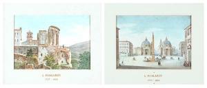 POMARDI Simone,a) Tempio di Vesta a Tivoli b) Veduta di Piazza de,Casa d'Aste Arcadia 2021-10-18