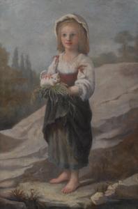 POMAREL G,Girl with a Kitten,Bamfords Auctioneers and Valuers GB 2017-06-28