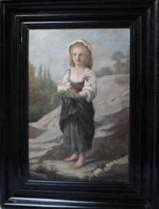 POMAREL G,study of a young peasant girl with kitten in a woo,Cuttlestones GB 2018-06-07