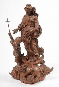 POMPE Walter 1703-1777,Vierge et l\’enfant Jésus écrasant le serpent,VanDerKindere BE 2021-06-15