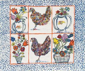 PONCE ISRAEL Margaret 1929-1987,Chickens,1978,Ro Gallery US 2023-12-15