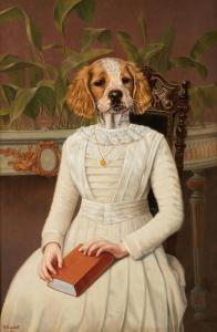 PONCELET Thierry 1946,Portrait canin à la robe blanche,Horta BE 2024-04-22