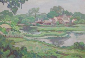 PONCHIN Jos Henri 1897-1981,Le village dans la rizière,Aguttes FR 2018-12-17