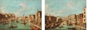 PONGA Giuseppe 1856-1925,A view of Venice; A view of the Rialto Bridge,Palais Dorotheum 2023-09-07