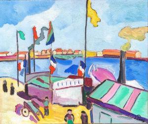 PONS Jean 1913-2005,Vue de Saint Tropez,Cannes encheres, Appay-Debussy FR 2023-10-13