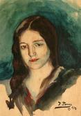 PONS JOSEP,Retrato femenino,1919,Brok ES 2010-02-02