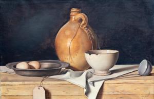 PONSIOEN Johan 1900-1969,A still life with eggs, a white bowl and stoneware,Venduehuis NL 2019-05-22